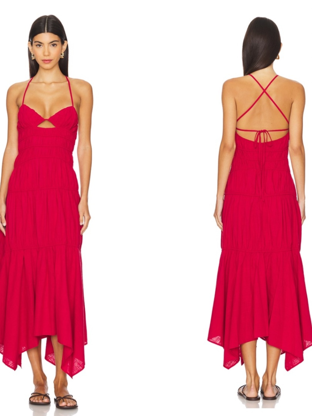 Revolve Thalia Dress in Red Cherry